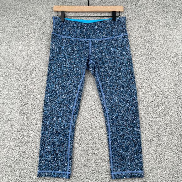 Lululemon Wunder Under Leggings Size 8 Blue - Picture 1 of 9
